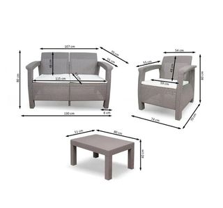 Set para terraza o jardin en resina