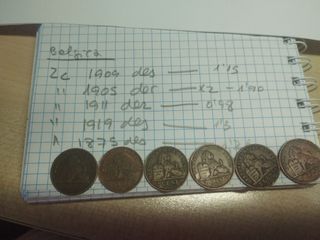 Lote monedas Bélgica antigua.