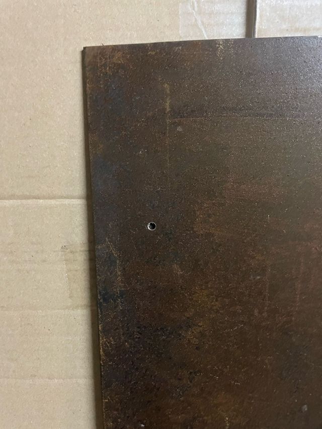 Plancha hierro oxidado decorativo montañas