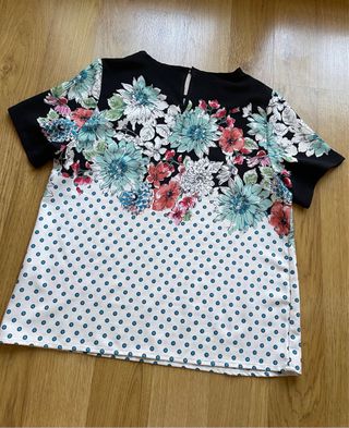 Camisa flores topos estampada T.M