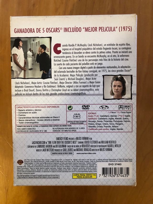 Alguien voló sobre el nido del cuco. DVD