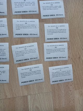 Cromos Don Quijote. Pérez Egea. Cieza Murcia