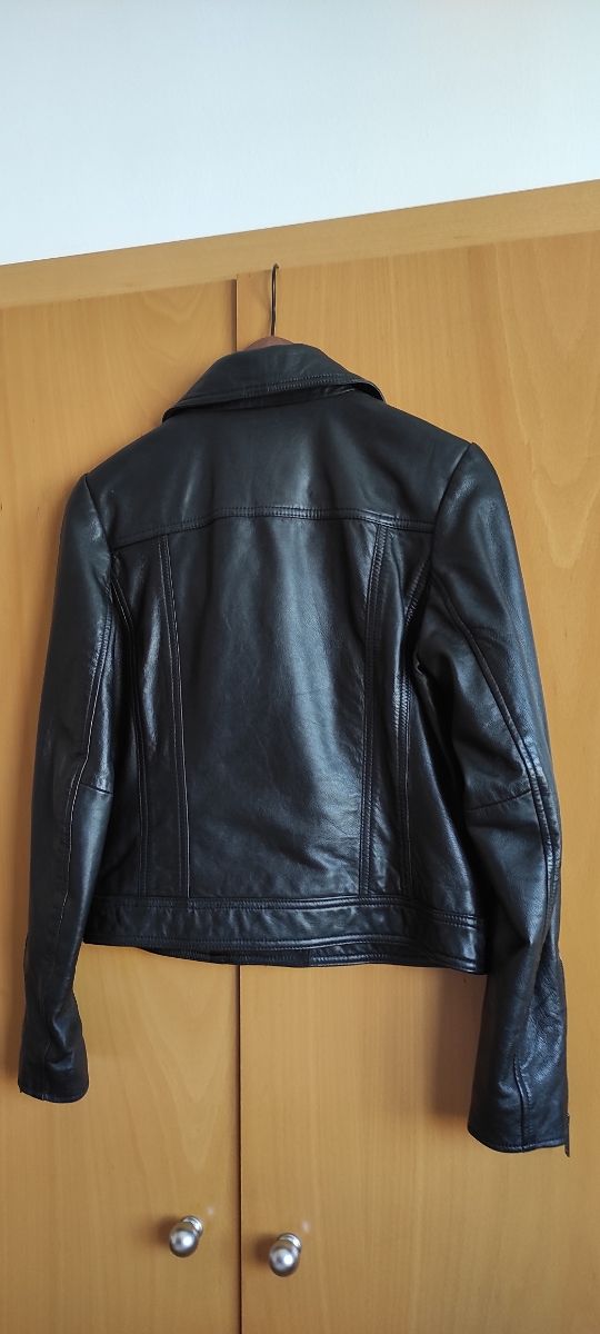 Biker negra piel talla S