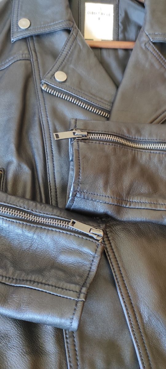 Biker negra piel talla S