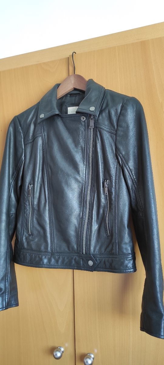 Biker negra piel talla S