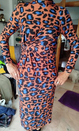 Vestido estampado animal print Sfera talla S