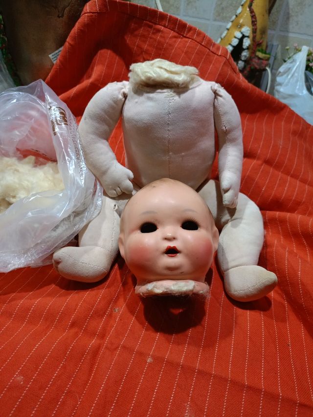 Muñeco antiguo ojos cristal 