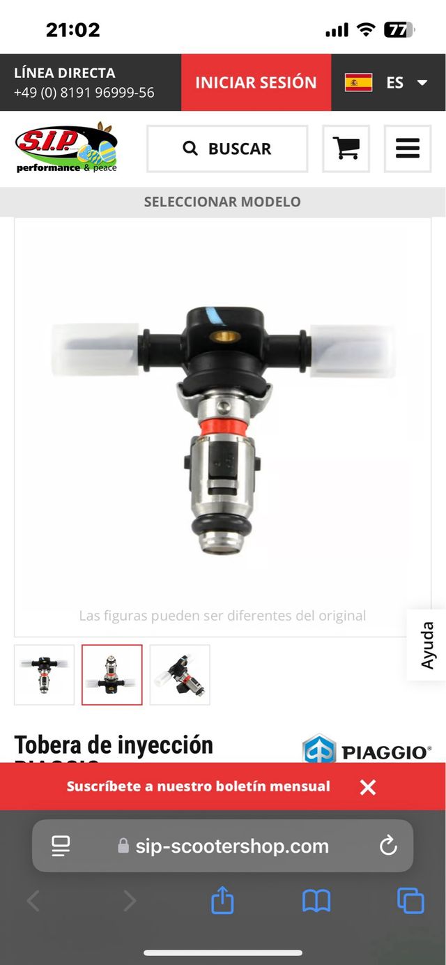 Inyector gasolina aprilia,gilera,piaggio