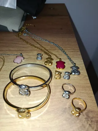 Conjunto del osito pulsera y anillo