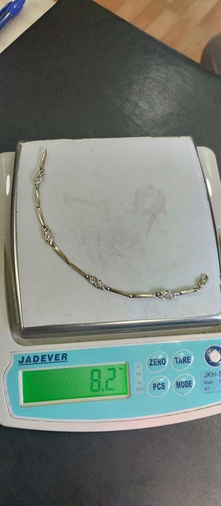 Pulsera de oro blanco 18kt y diamantes 