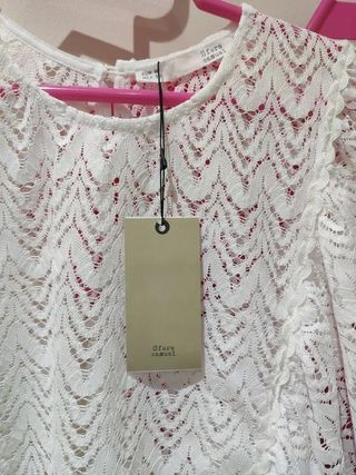 Top camiseta encaje con volantes talla M Sfera