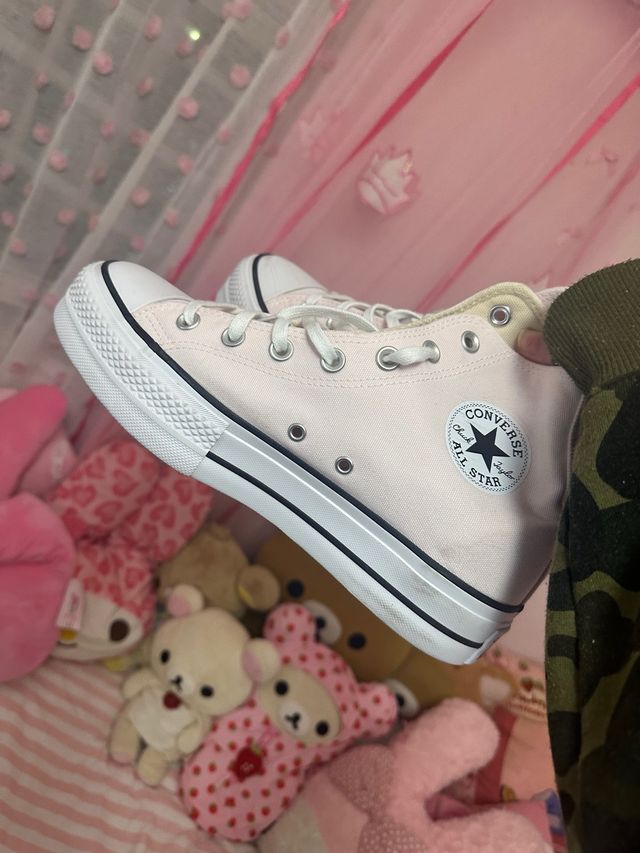 Converse plataforma rosas