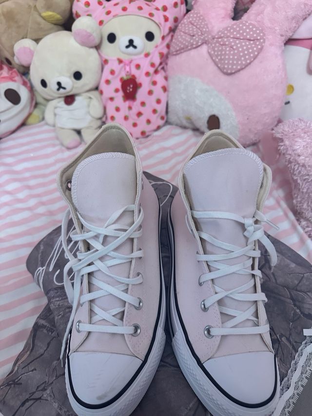 Converse plataforma rosas