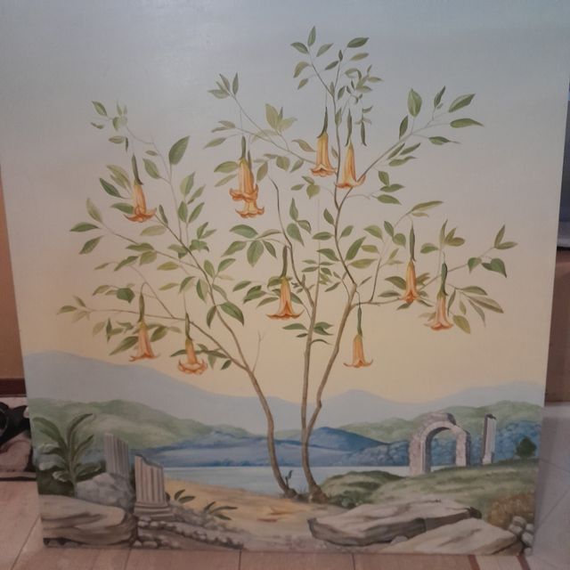 Quadro con base in legno.