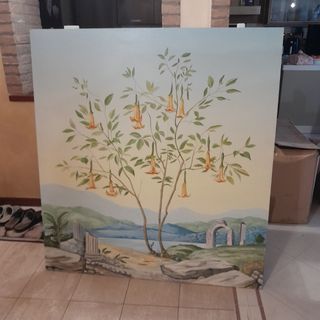 Quadro con base in legno.