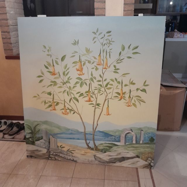 Quadro con base in legno.