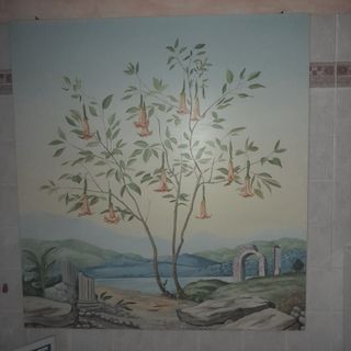 Quadro con base in legno.