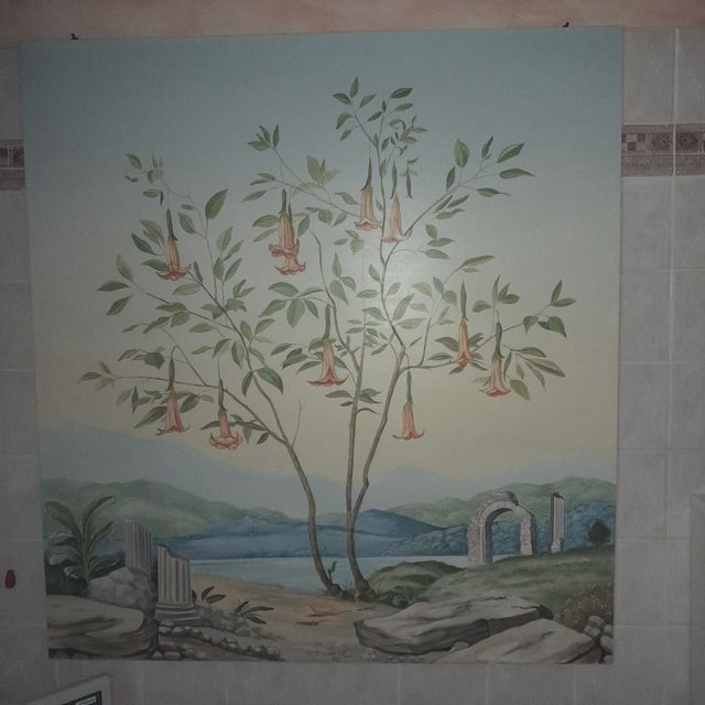 Quadro con base in legno.