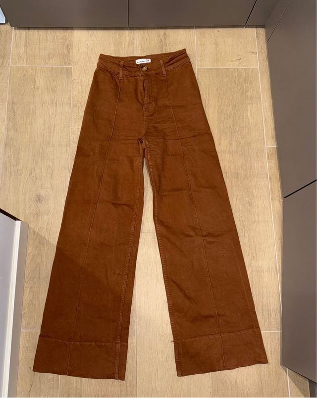 Jeans marrones wide leg