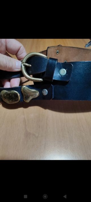 Cintura donna in pelle nera vintage