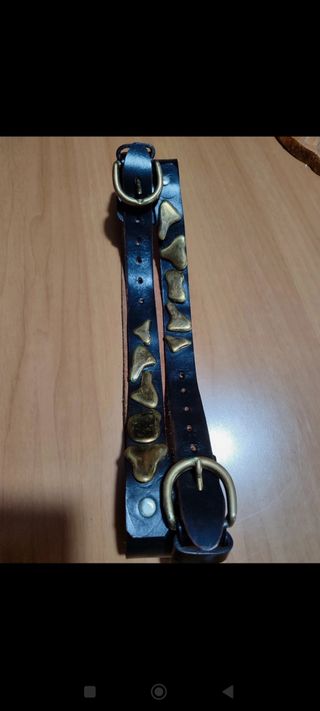 Cintura donna in pelle nera vintage