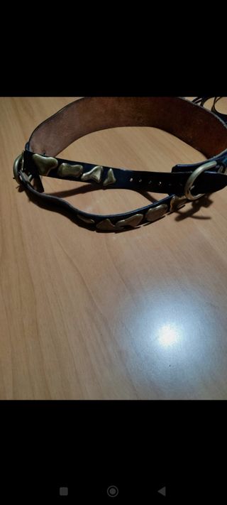 Cintura donna in pelle nera vintage