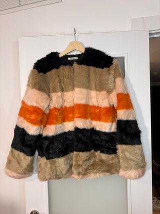 Abrigo de Pelo Multicolor Zara Trafaluc Talla S