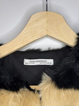 Abrigo de Pelo Multicolor Zara Trafaluc Talla S