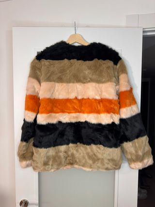 Abrigo de Pelo Multicolor Zara Trafaluc Talla S