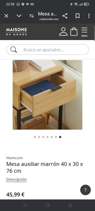 Mesa auxiliar madera