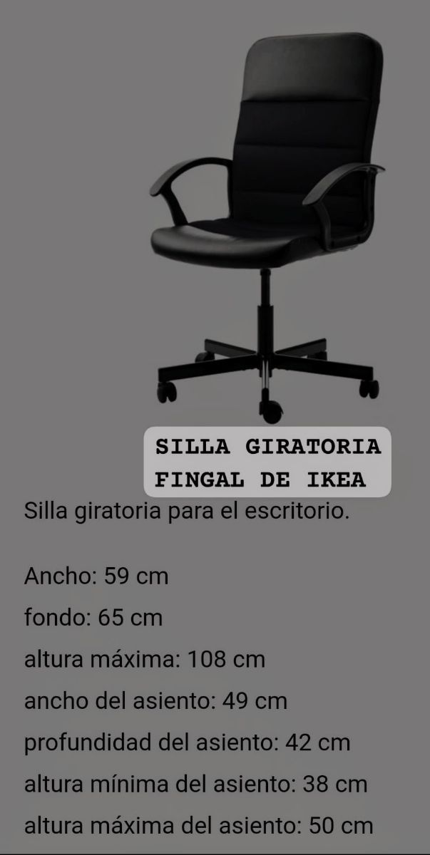 SILLA DE OFICINA-ESCRITORIO "FINGAL" DE IKEA