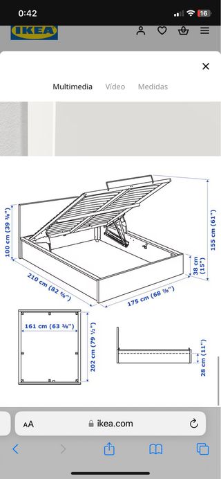 Cama con canapé  Malm IKEA blanco