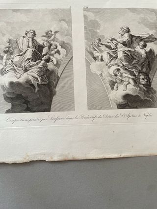 Acquaforte Napoli Inizi ‘800 Affreschi Lanfranco