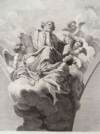 Acquaforte Napoli Inizi ‘800 Affreschi Lanfranco