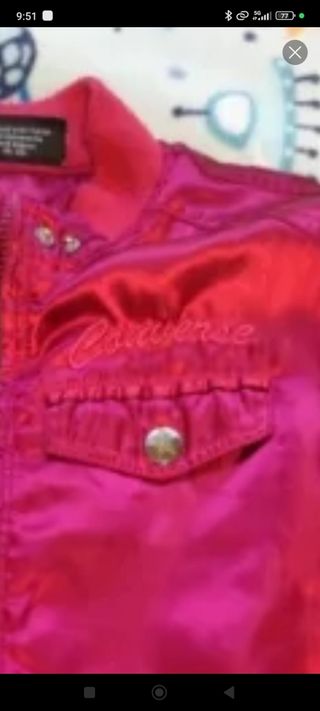 Cazadora converse tipo bomber color granate