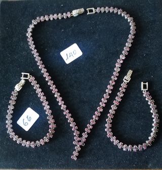 COLLAR Y PULSERAS PLATA 925 Y PIEDRAS