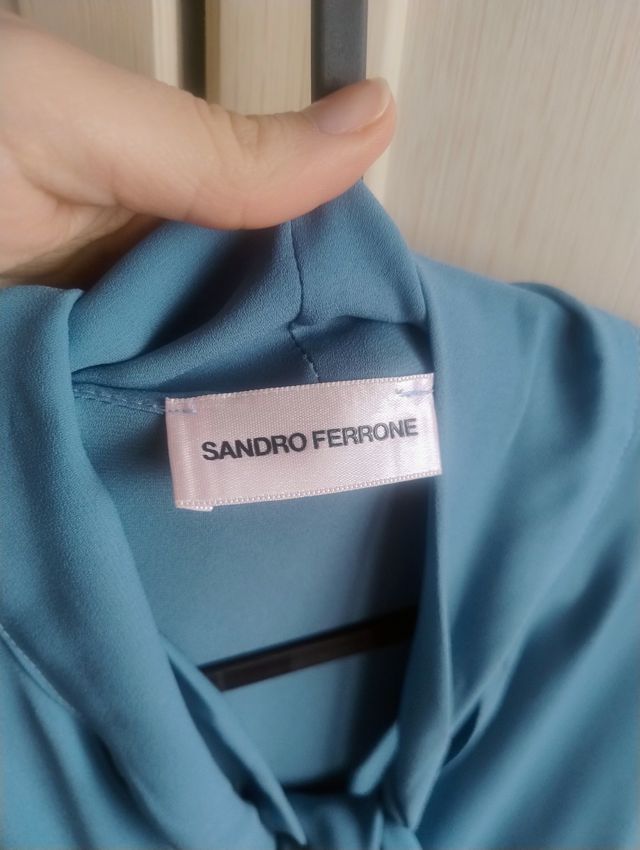 Abito a balze azzurro nuovo S.Ferrone