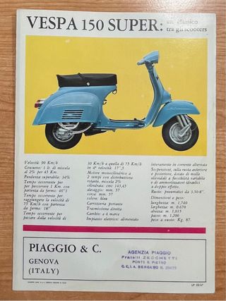 Depliant brochure Vespa 150 super