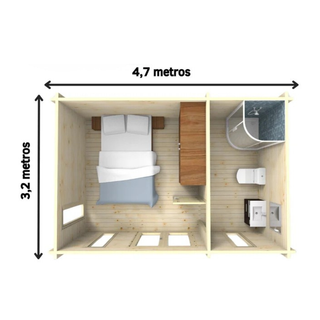 Caseta 15m2 ideal para habitación suite con baño