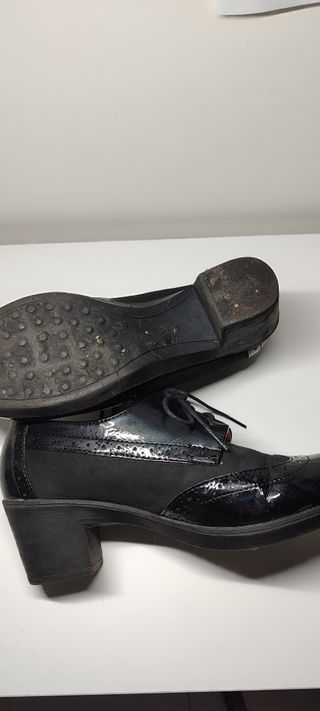 Zapatos cordones tacón ancho