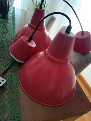 2 Lamparas Rojas Ikea