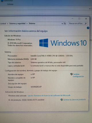 Ordenador HP sobremesa HDMI Home Cinema