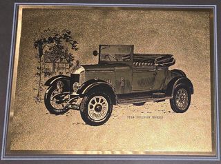 Coppia di stampe in lamina d'oro anni '80