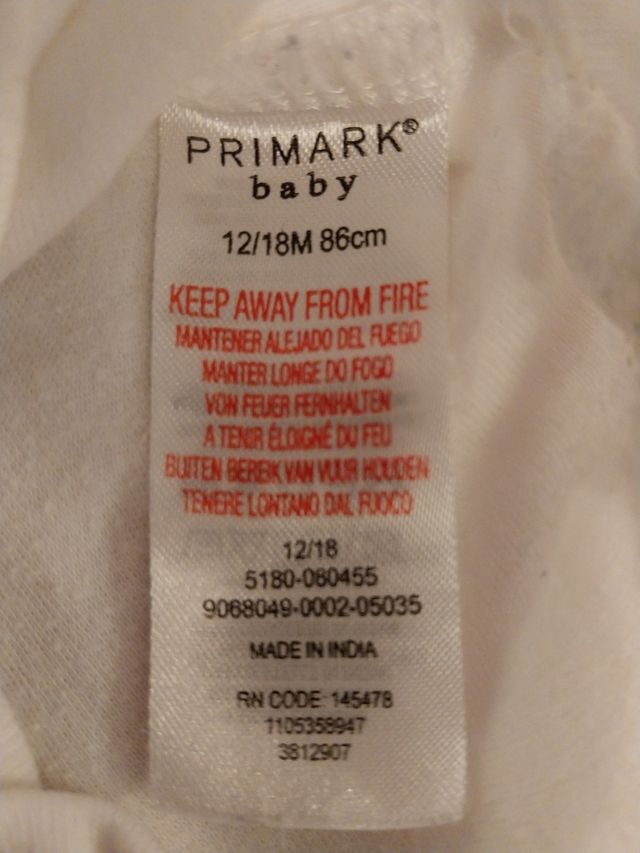 3 bodies primark 12-18 m