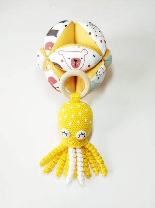 Pelota Montessori y Pulpo Crochet bebés