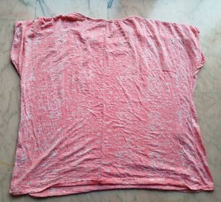 Camiseta de mujer manga corta rosa claro, talla XL
