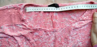 Camiseta de mujer manga corta rosa claro, talla XL