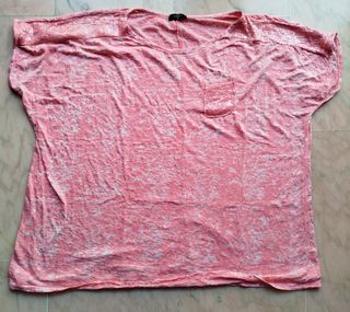 Camiseta de mujer manga corta rosa claro, talla XL