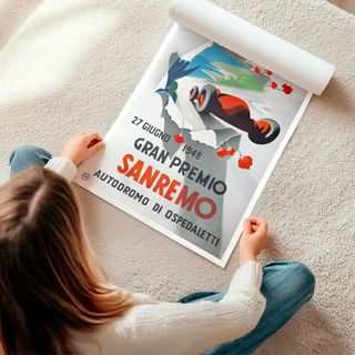 POSTER GRAN PREMIO SANREMO DE 1948 VINTAGE
