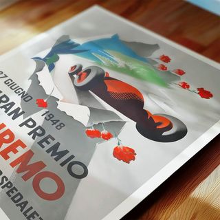 POSTER GRAN PREMIO SANREMO DE 1948 VINTAGE